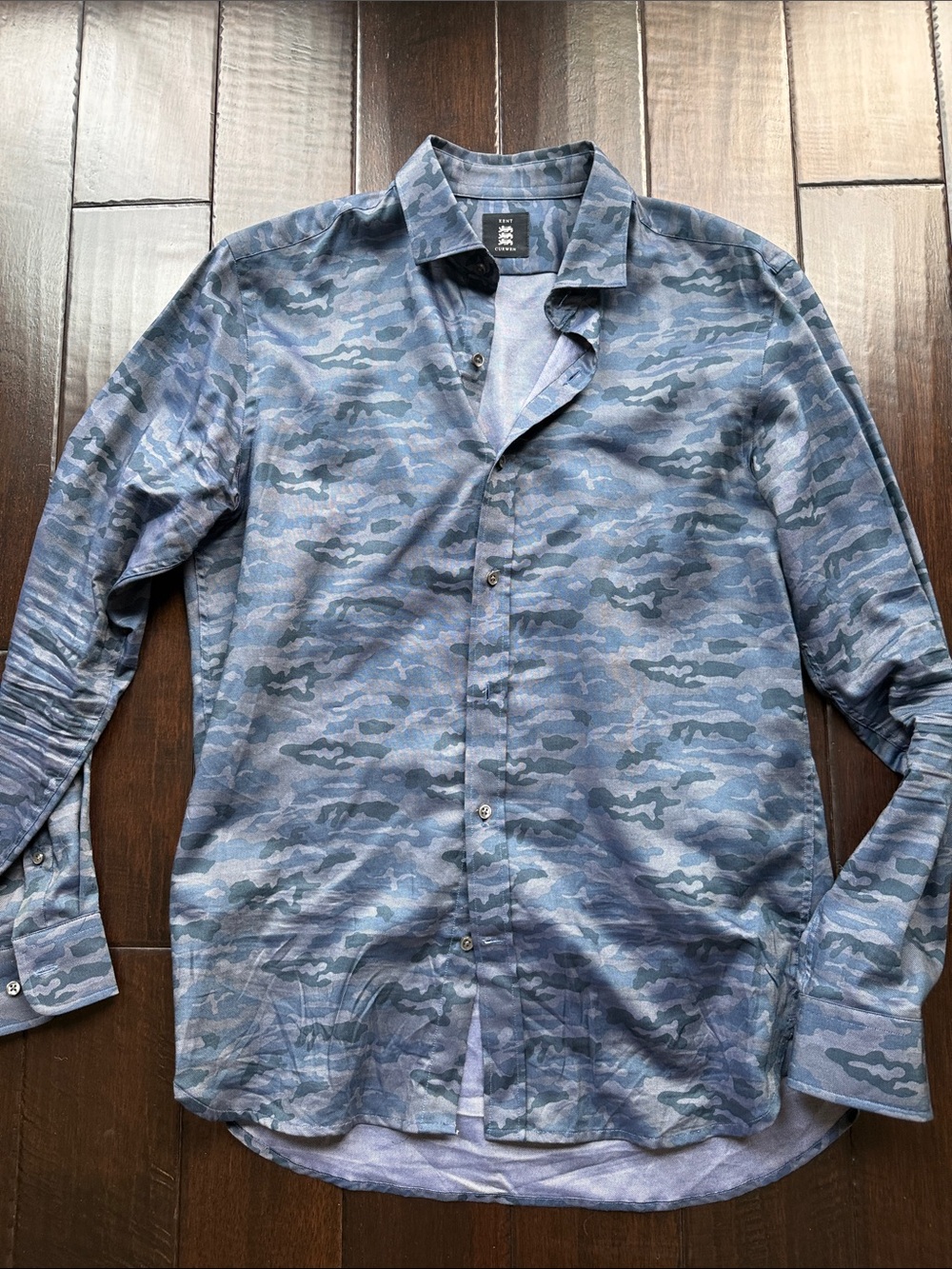 Blue Camouflage Button-Up Shirt